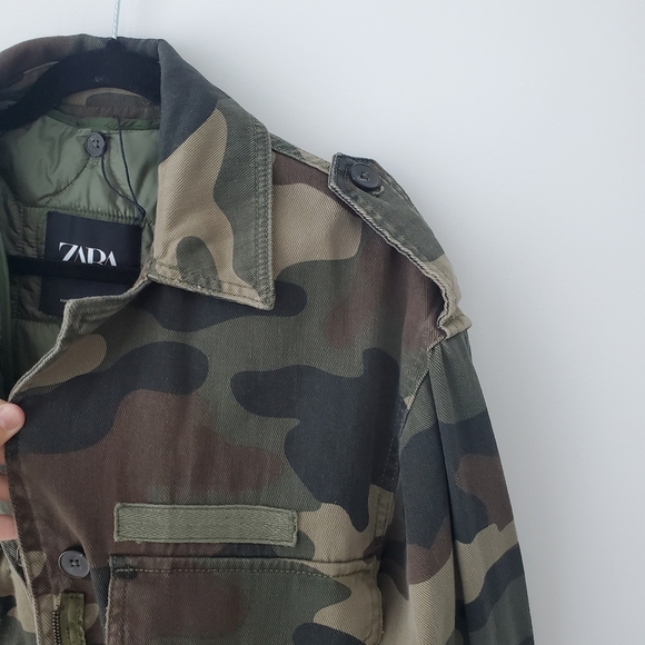 Zara oversized double layer camo army inspired jacket - Picture 5 of 15